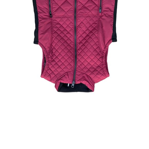 Andrew Marc Quilted Puffer Vest Berry Red Zip Pockets Gorpcore Ski Hiking Camp-M - Picture 5 of 14